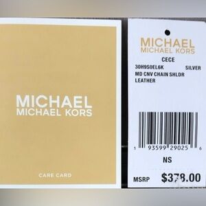 Michael Kors silver  Quilted Shoulder Bag with Chain Straps